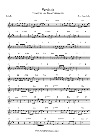 7833 Partitura - Verdade - Teclado