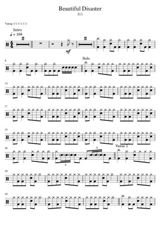 311  score for Drums