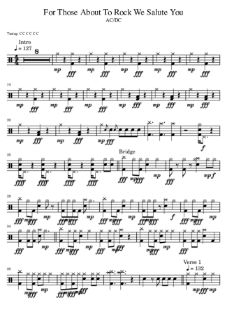 AC/DC  score for Drums