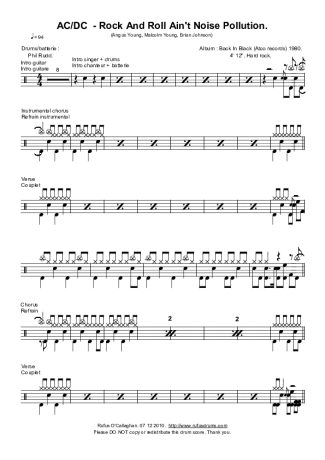 AC/DC  score for Drums