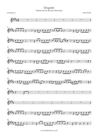 ANAVITÓRIA Singular score for Clarinet (C)