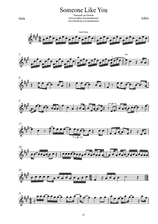 Adele Someone Like You score for Harmonica