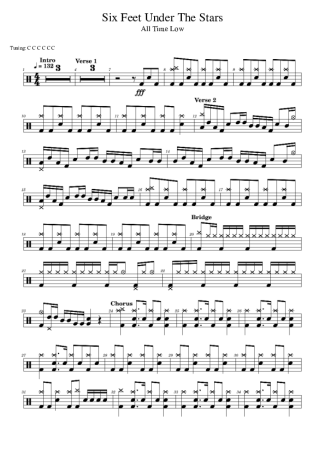 All Time Low  score for Drums