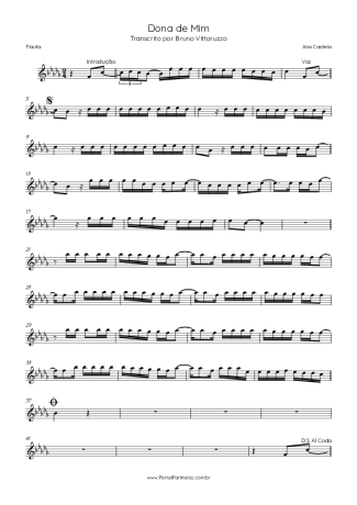 Ana Castela  score for Flute