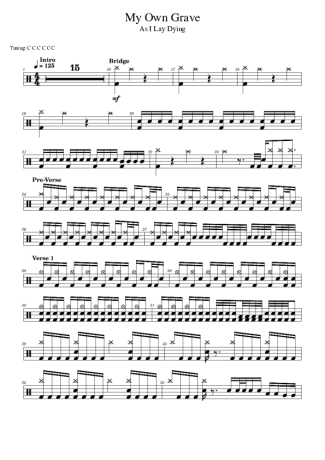 As I Lay Dying  score for Drums