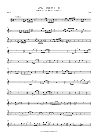 Asia Only Time Will Tell score for Flute