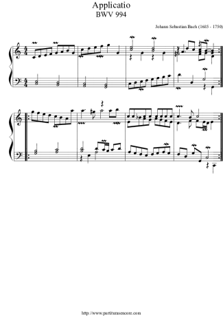Bach  score for Piano