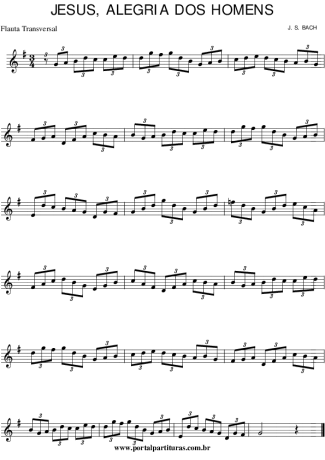 Bach  score for Flute