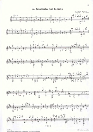 Baden Powell  score for Acoustic Guitar