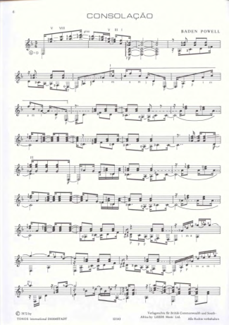 Baden Powell  score for Acoustic Guitar