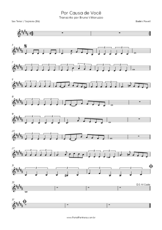 Baden Powell  score for Tenor Saxophone Soprano (Bb)
