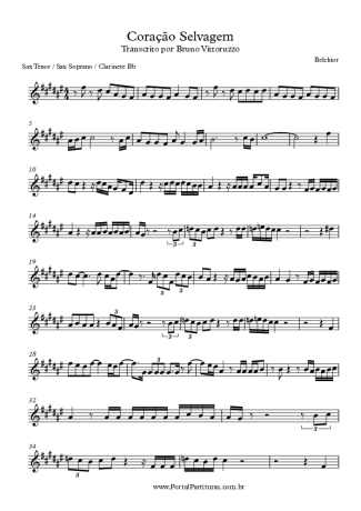 Belchior  score for Tenor Saxophone Soprano (Bb)