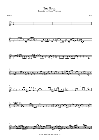 Belo Tua Boca score for Violin