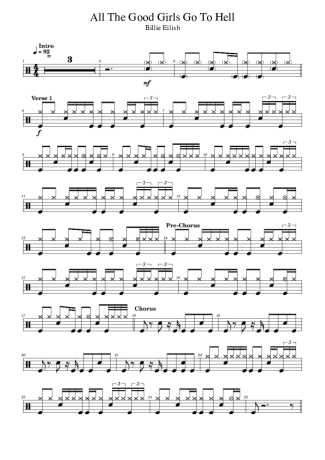 Billie Eilish  score for Drums