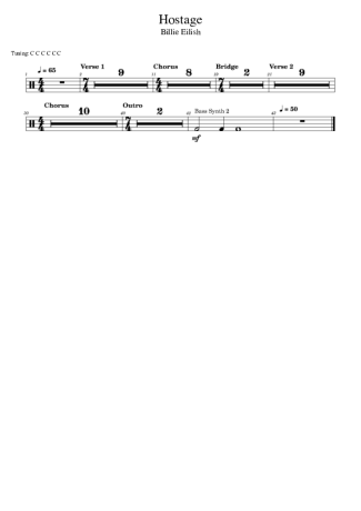 Billie Eilish Hostage score for Drums