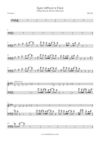 Billy Idol Eyes Without A Face score for Trombone