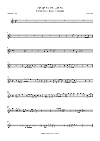 Billy Paul  score for Clarinet (Bb)