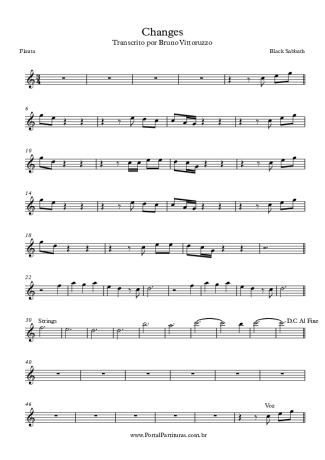 Black Sabbath  score for Flute