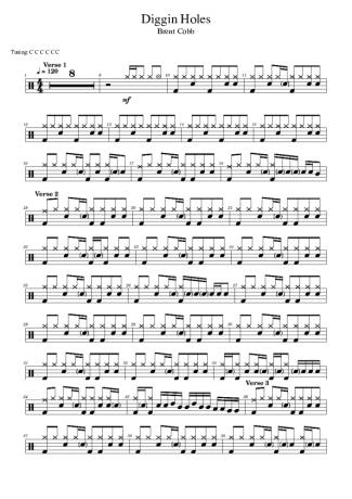 Brent Cobb Diggin Holes score for Drums