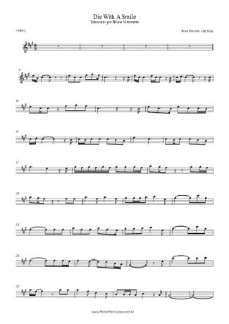 Bruno Mars Die With A Smile score for Violin