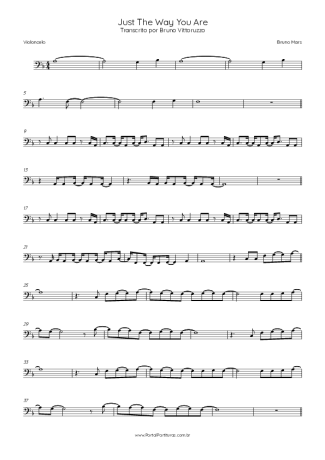 Bruno Mars  score for Cello