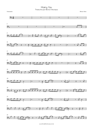 Bruno Mars  score for Cello