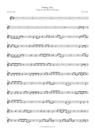 Bruno Mars  score for Trumpet