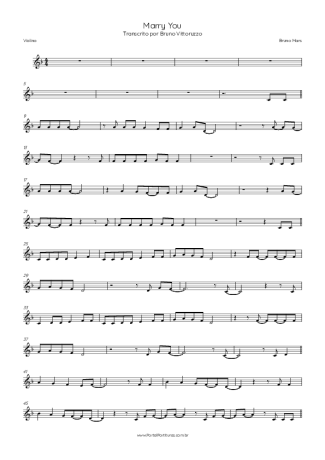 Bruno Mars  score for Violin