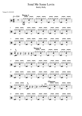 Buddy Holly  score for Drums