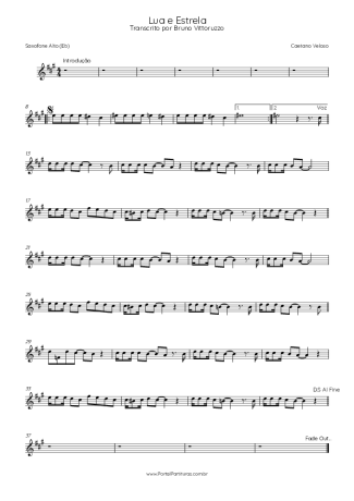Caetano Veloso  score for Alto Saxophone