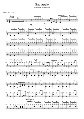Cameron Whitcomb  score for Drums