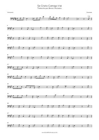 Cassiane Se Cristo Comigo Vai score for Cello
