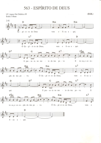 Catholic Church Music (Músicas Católicas) Espírito de Deus score for Keyboard