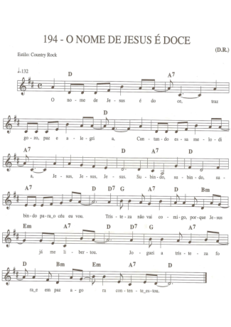Catholic Church Music (Músicas Católicas) O Nome De Jesus É Doce score for Keyboard