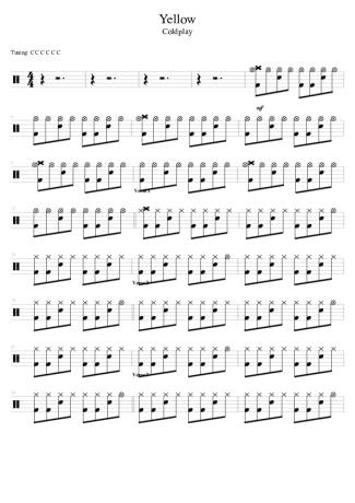 Coldplay  score for Drums