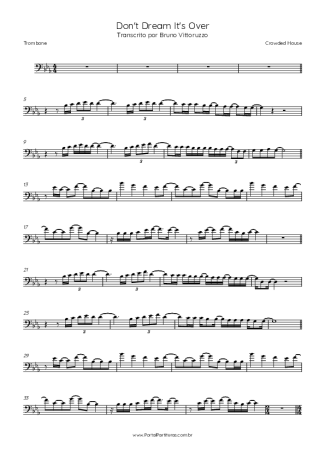 Crowded House Don´t Dream It´s Over score for Trombone
