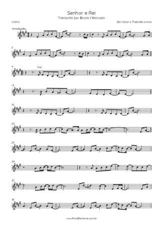 Davi Sacer e Trazendo a Arca  score for Violin