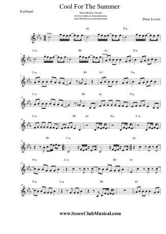 Demi Lovato Cool For The Summer score for Keyboard