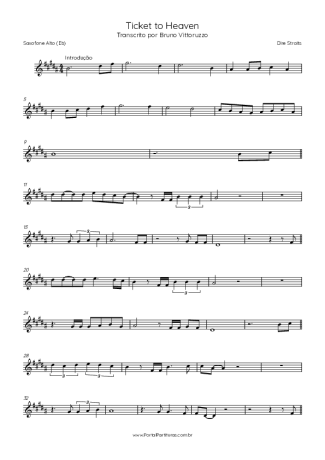 Dire Straits  score for Alto Saxophone