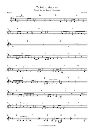 Dire Straits  score for Keyboard