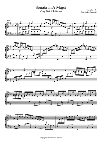 Domenico Scarlatti  score for Piano