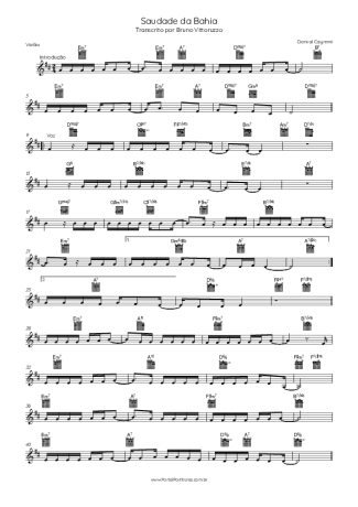 Dorival Caymmi  score for Acoustic Guitar
