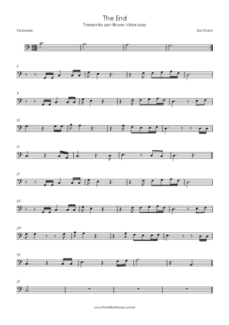 Earl Grant The End score for Cello