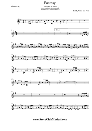Earth Wind And Fire  score for Clarinet (C)