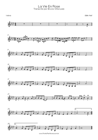 Édith Piaf La Vie En Rose score for Violin