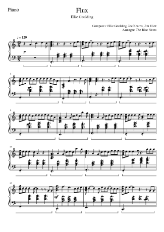Ellie Goulding Flux score for Piano