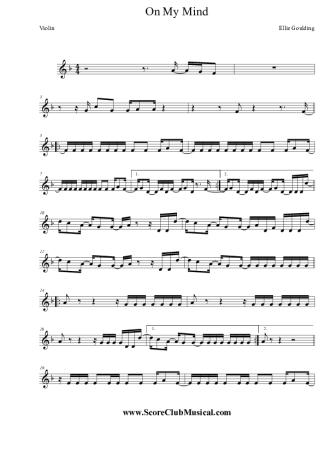 Ellie Goulding On My Mind score for Violin