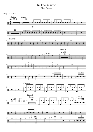 Elvis Presley  score for Drums