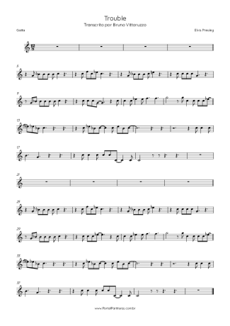 Elvis Presley Trouble score for Harmonica