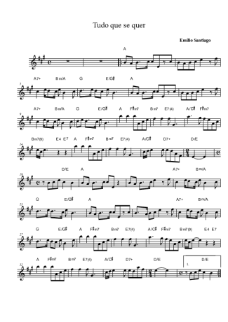 Emílio Santiago Tudo que Se Quer score for Alto Saxophone